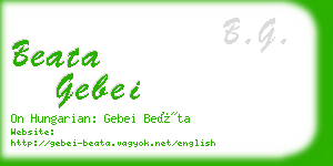 beata gebei business card